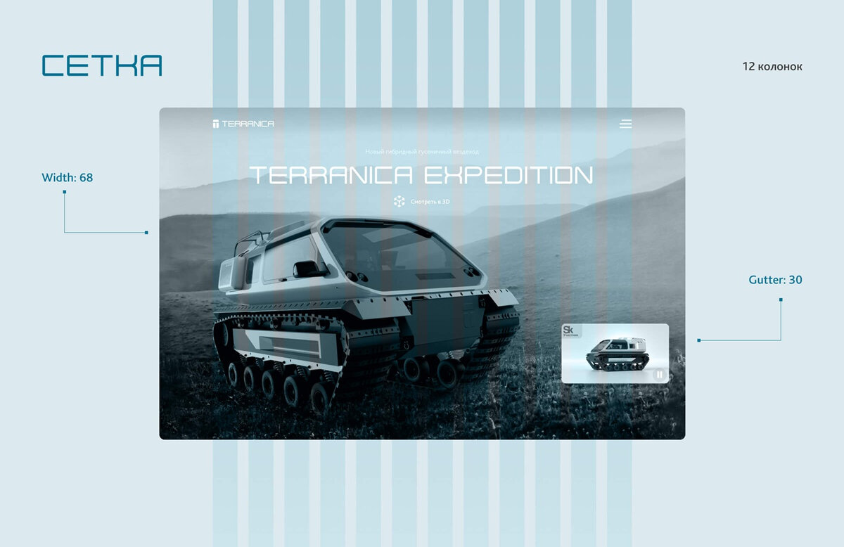 Terranica Expedition - продуктовый сайт и интерактивная 3D-презентация вездехода